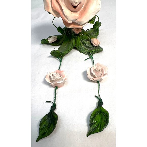 Resin Flower Figurine With Smiling Face & Dangling Roses Shelf Sitter - Picture 3 of 5